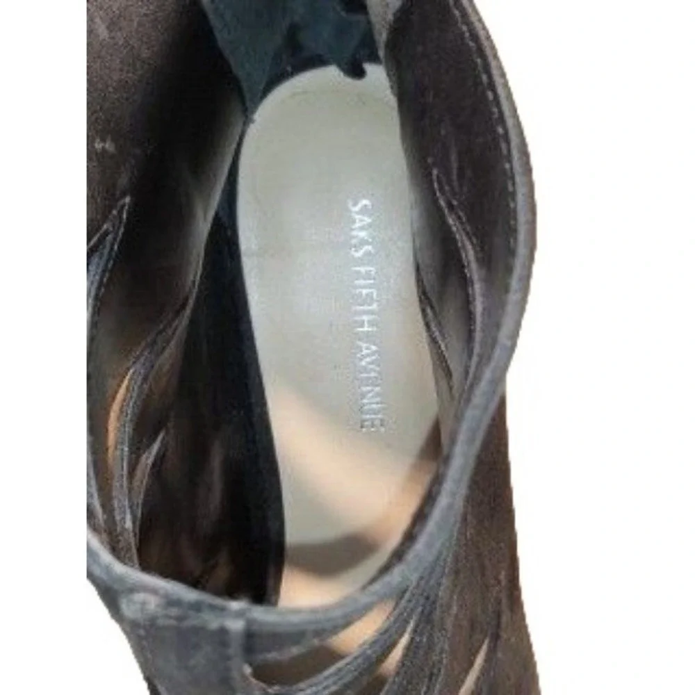 Saks Fifth Avenue Florynce‎ Gladiator Heels Womens 8.5 M Suede Stiletto Designer
